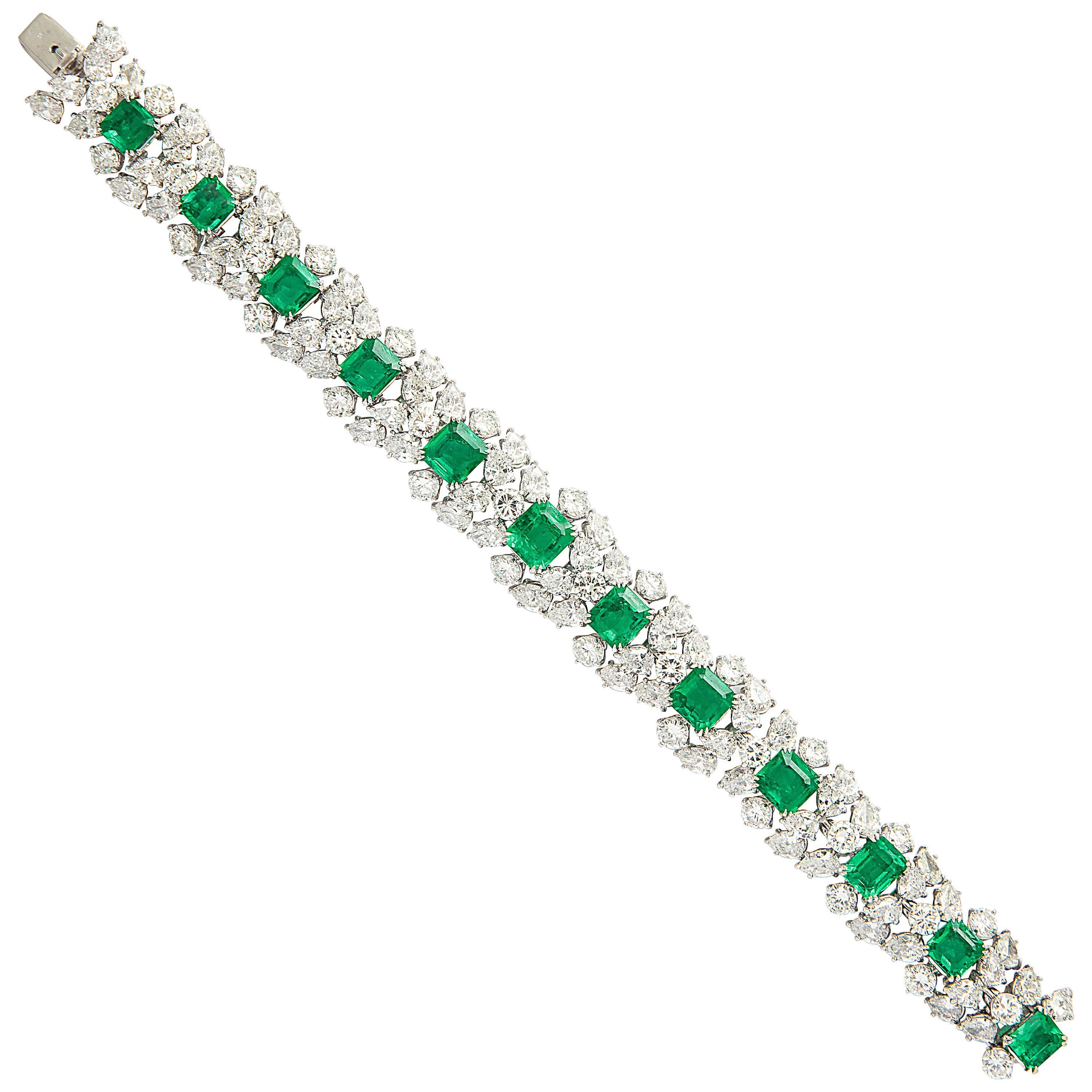 Harry Winston Emerald Diamond Bracelet