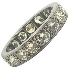 3.0 Carat Diamond Palladium Eternity Ring circa 1950