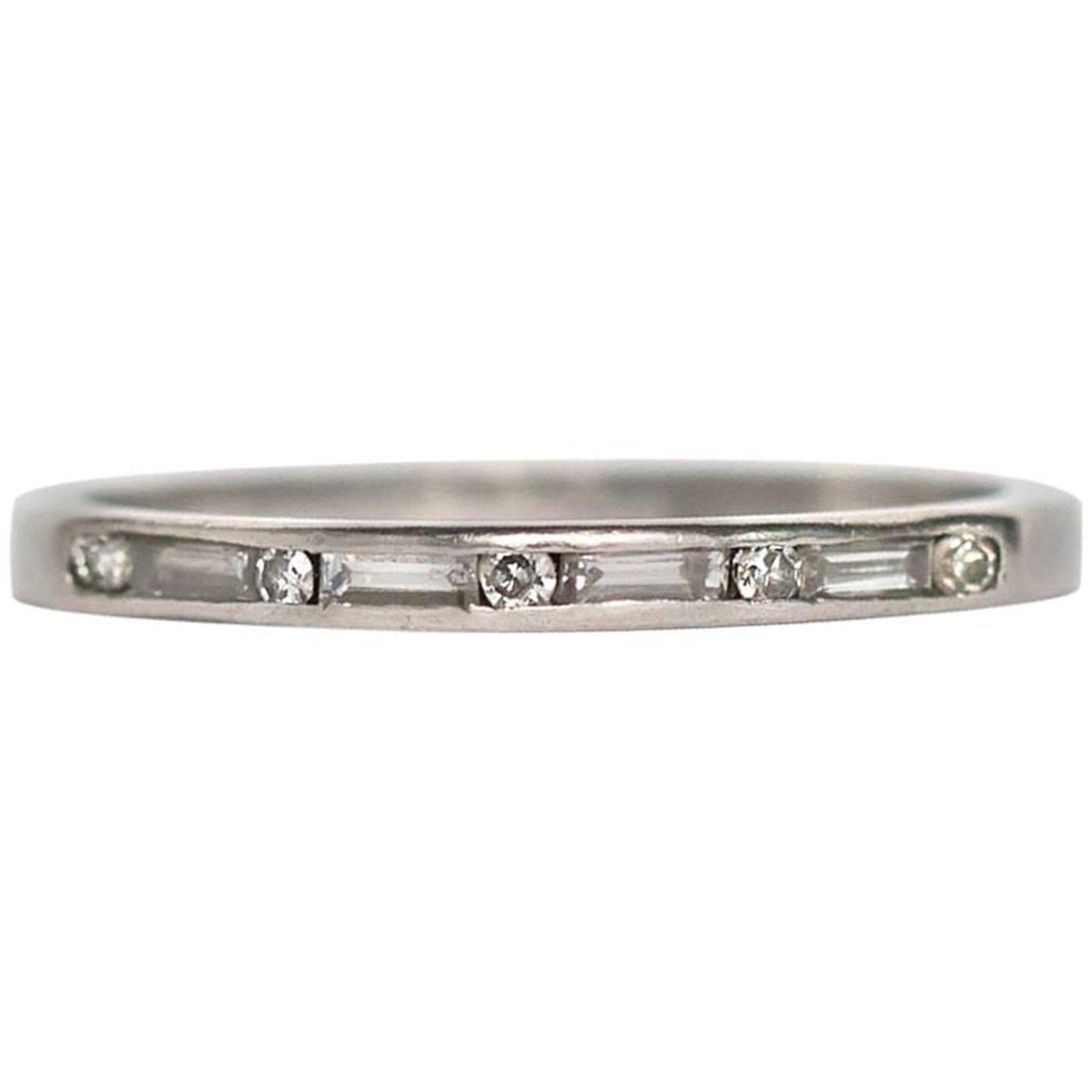 1920s Art Deco Diamond Palladium Wedding Band Ring For Sale at 1stDibs |  1920s wedding ring