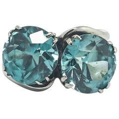 Zircon White Gold Toi et Moi Bypass Ring