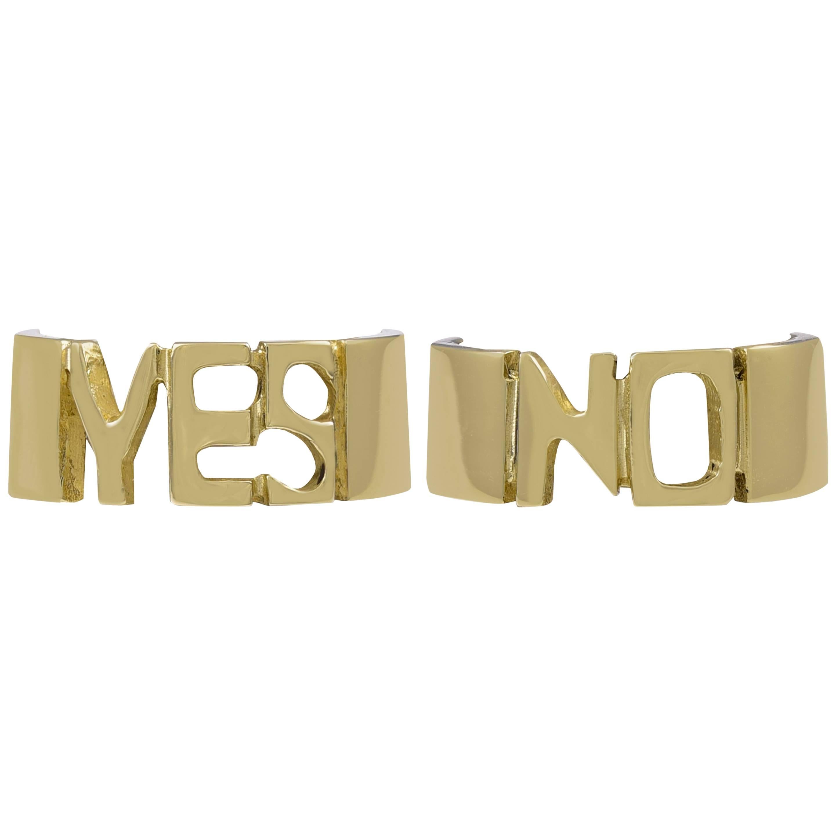 Yes-No Gold Mood Ring For Sale
