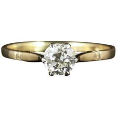 Edwardian Diamond Solitaire Ring 18 Carat Gold circa 1915 Engagement Ring