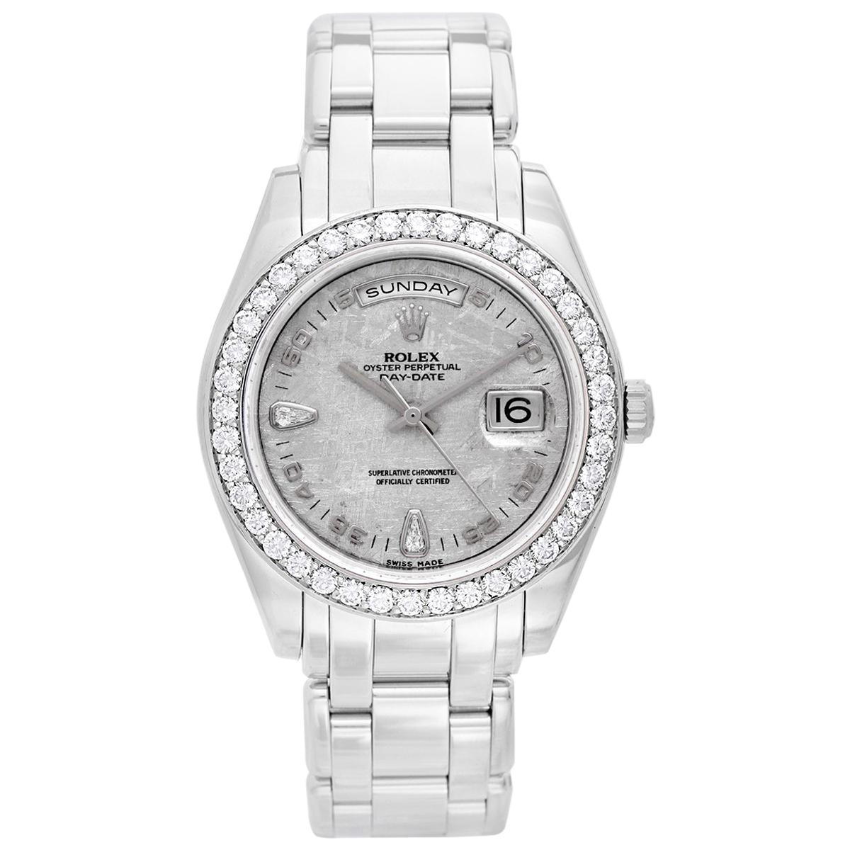 Rolex Platinum Masterpiece Pearlmaster Special Edition Wristwatch Ref 18946 
