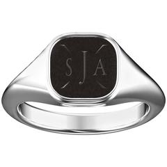 Hugo & Haan White Gold Initial Signet Ring