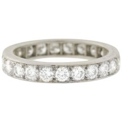 Art Deco 2.50 Total Carat Old European Diamond Platinum Eternity Band