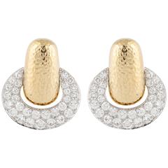 David Webb Diamond Doorknocker Earrings 1