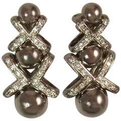 Roberto Coin Diamond White Gold Drop Earrings 1