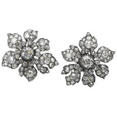 Antique Diamond Flower Earrings