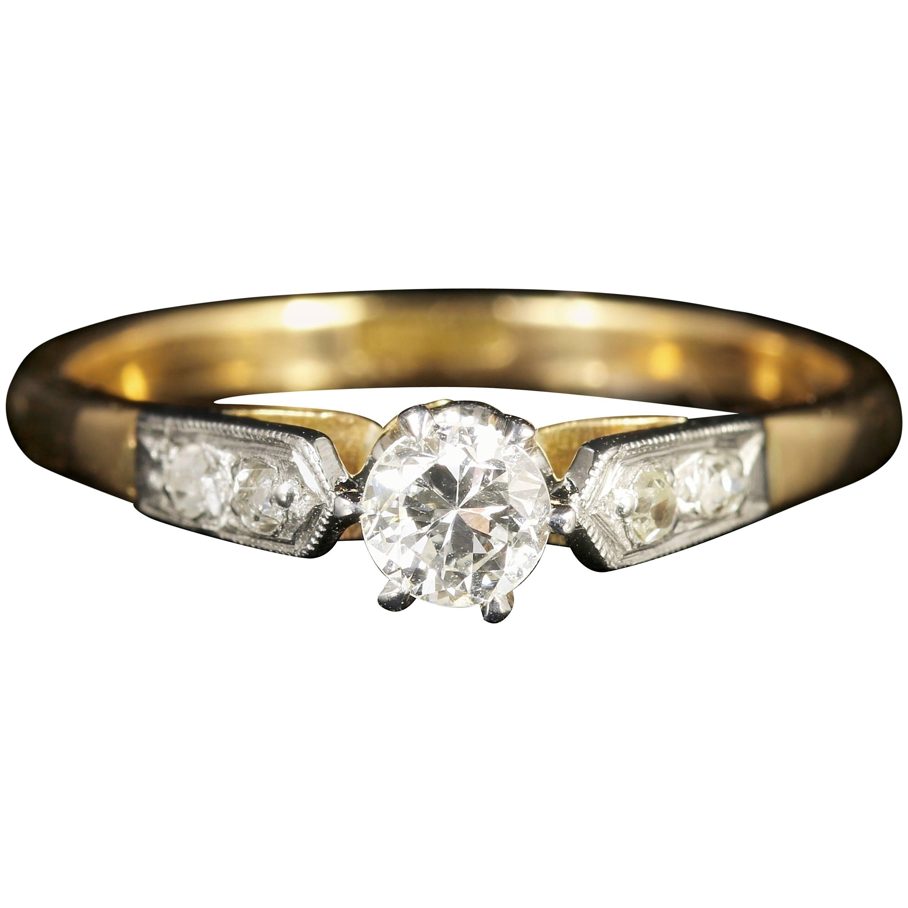 Antique Edwardian Diamond Engagement Ring, circa 1915