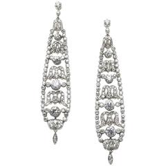 Diamond Platinum Drop Earrings