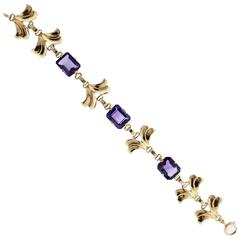 Tiffany & Co. Amethyst Yellow Gold Link Bracelet, circa 1960