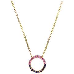 GFG Jewellery Claire Pink and Blue Sapphire Necklace 