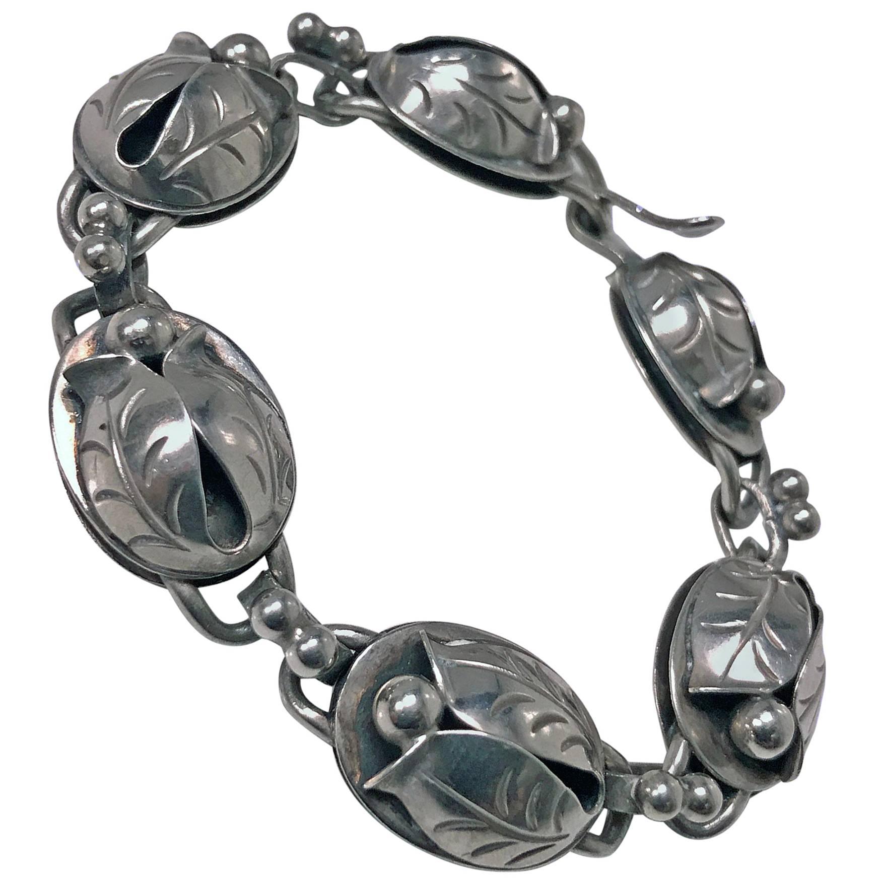 Georg Jensen Sterling Blossom Bracelet, circa 1950