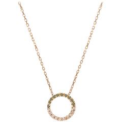Claire Green and White Diamond Gold Necklace