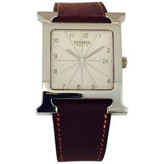 Hermes Stainless Steel H Quartz Wristwatch 11