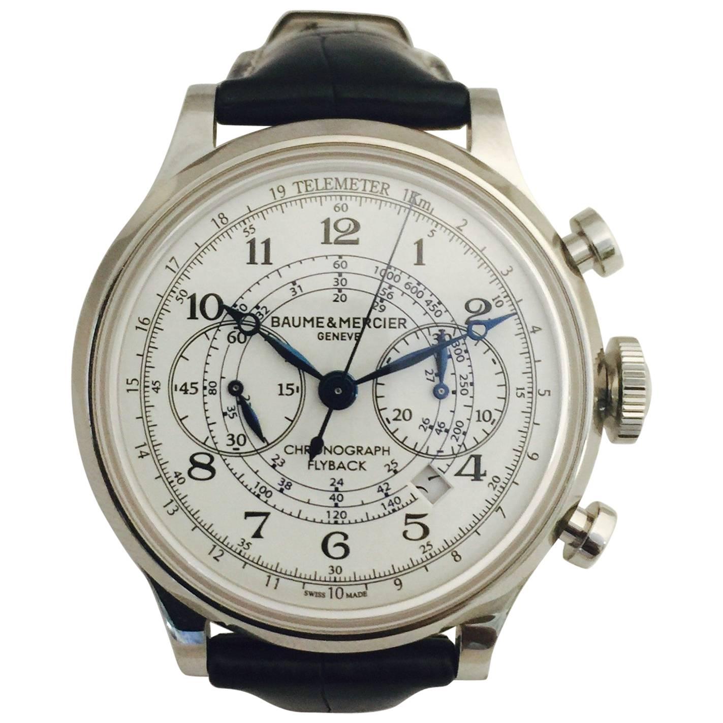 Baume & Mercier Stainless Steel Capeland XXL Chronograph automatic Wristwatch For Sale