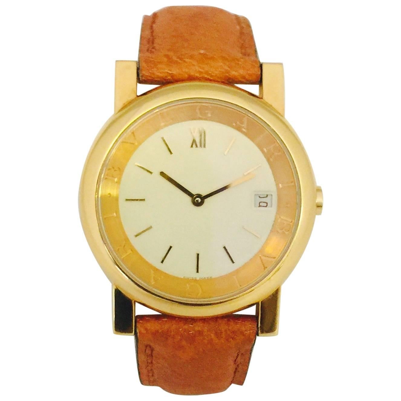 Bulgari Yellow Gold Anfiteatro Champagne dial automatic Wristwatch For Sale
