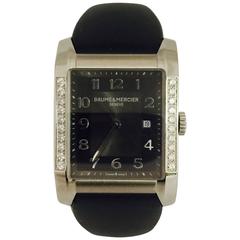 Baume & Mercier stainless steel Diamonds Hampton quartz Wristwatch 8