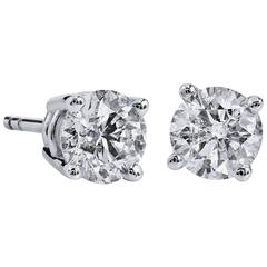 H & H 1.19 Carat Diamond Stud Earrings