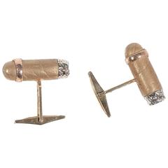 1950s Tricolor Gold Cigar Cufflinks 10