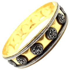 Gurhan Black Diamond Yellow Gold Bangle Bracelet