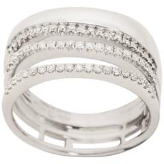 Salvini 0.30 Carat Diamond Wide Band in White Gold Made in Italy 11