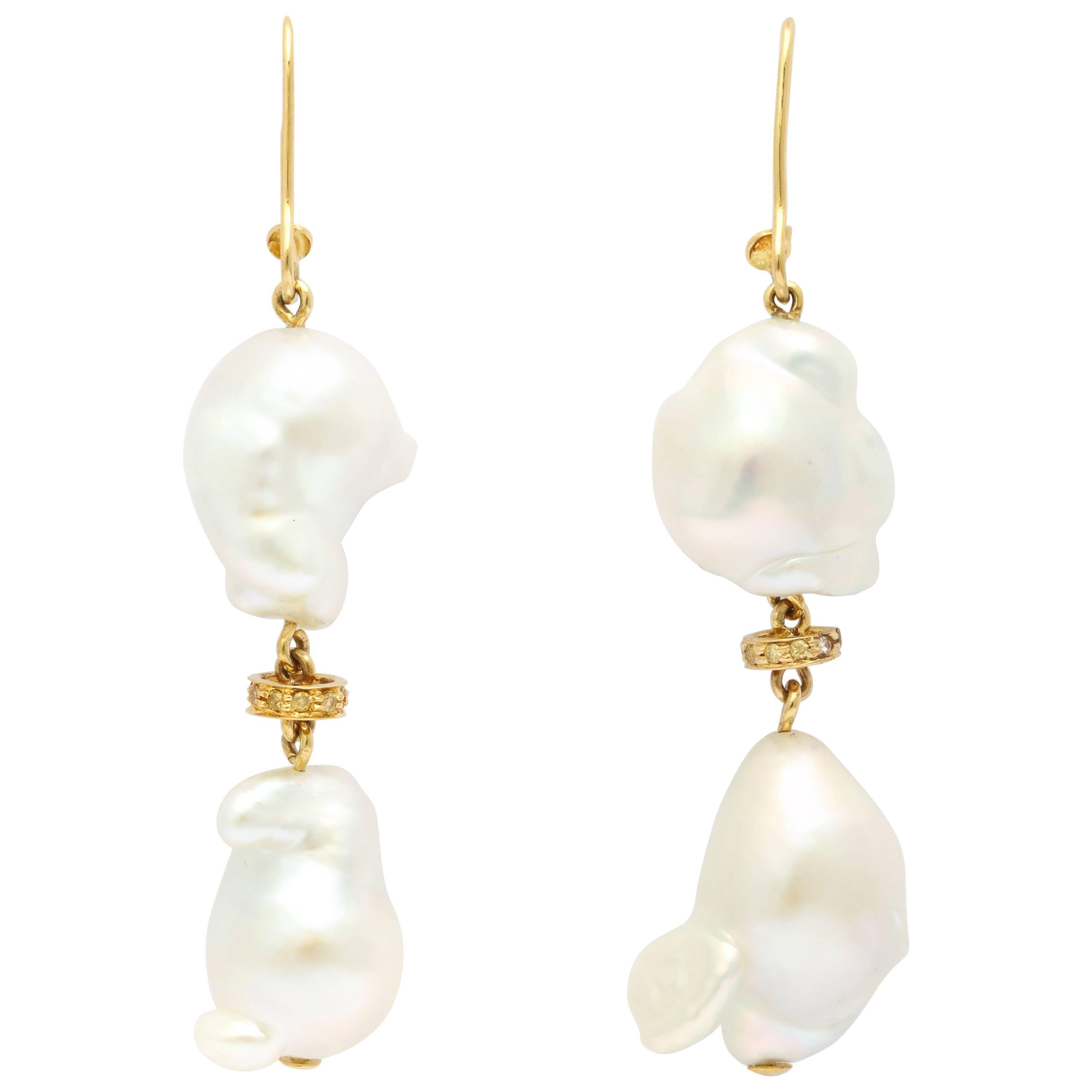 Faraone Mennella Couture Freshwater Pearl Earrings For Sale