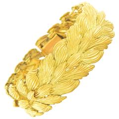 Gubelin 1950s Gold Leaf Motif Bracelet 7
