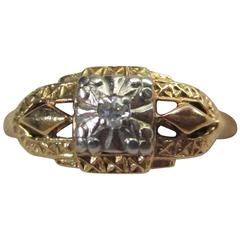 Diamond Gold Filigree Ring 11