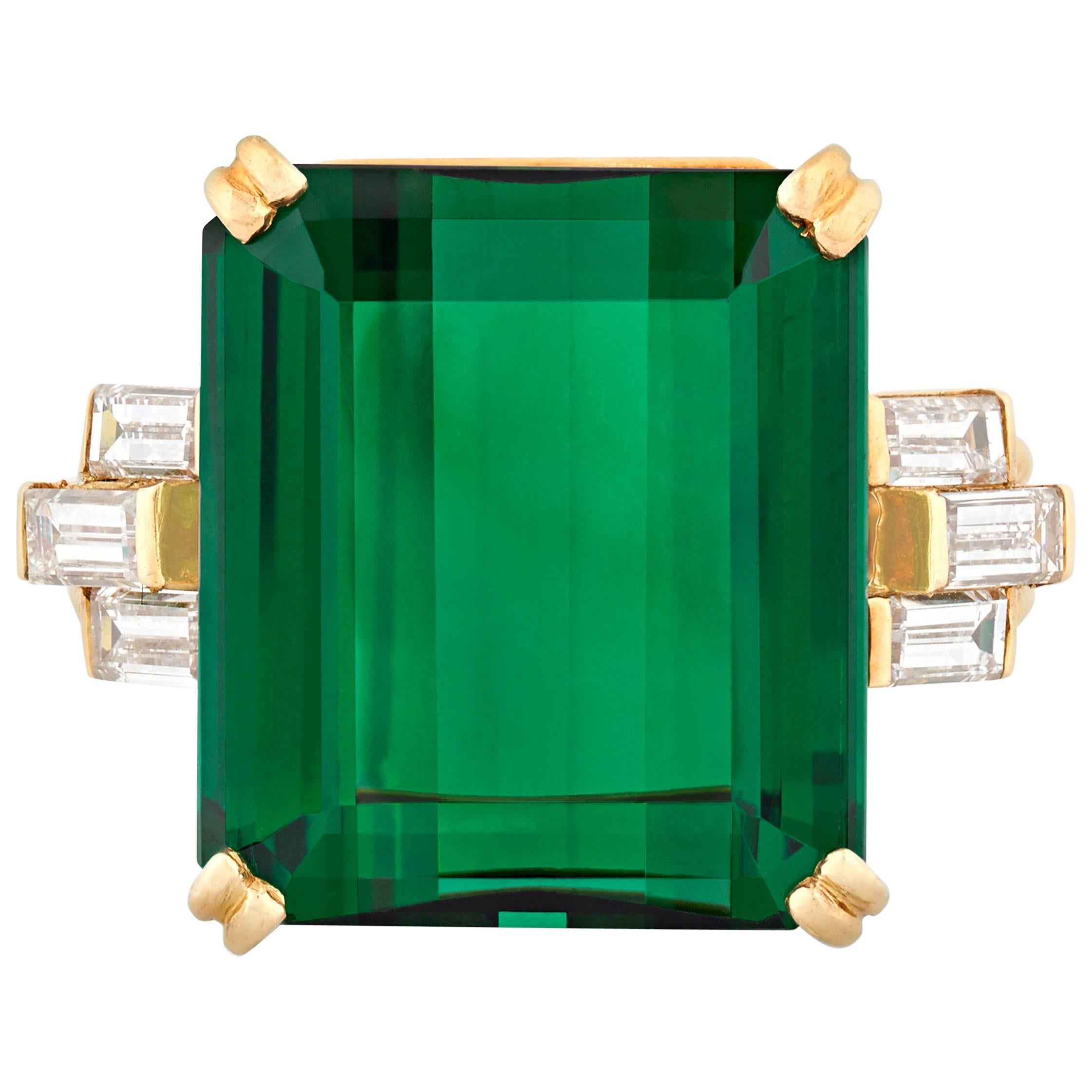 Cartier Tourmaline Diamond Yellow Gold Ring