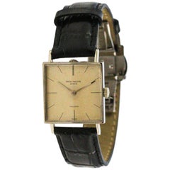 Retro Patek Philippe White Gold Square Face Freccero Manual Wind Wristwatch circa 1970