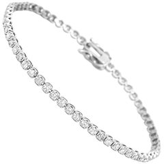 1.83 Carat Diamond White Gold Tennis Bracelet