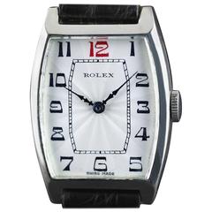 Rolex Sterling Silver Tonneau Wristwatch, 1926 5