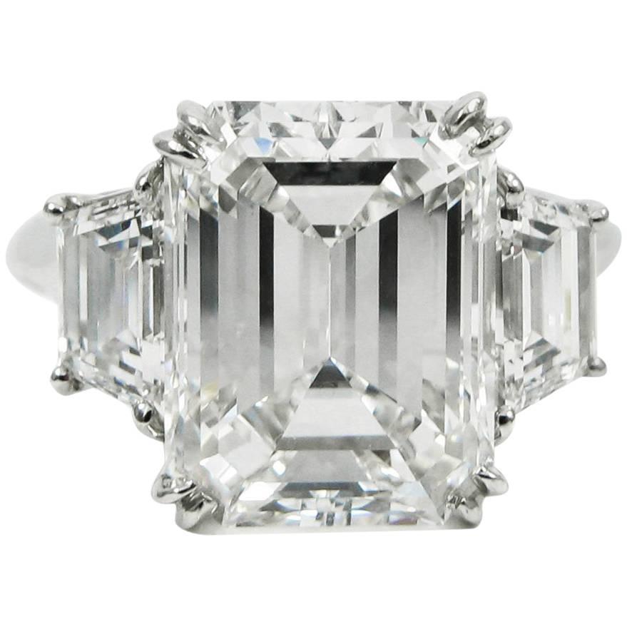 Harry Winston 5.65 Carat GIA Certified Emerald Cut Diamond Platinum Ring