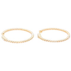 Inside-Out Diamond Yellow Gold Hoop Earrings