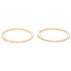 Inside-Out Diamond Yellow Gold Hoop Earrings 11