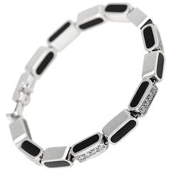 Asprey Onyx Diamond White Gold Bracelet