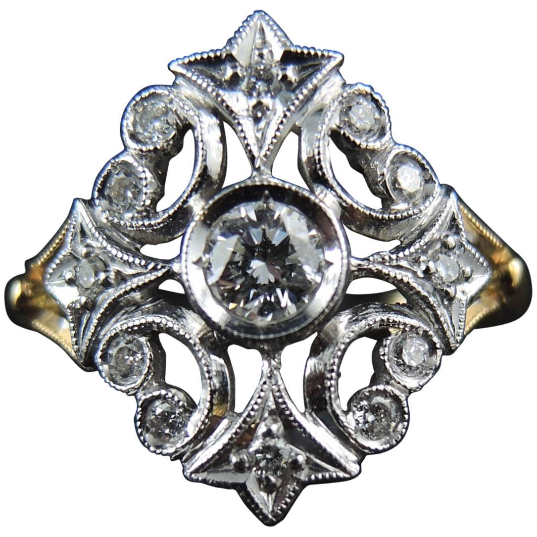 Belle Époque Style Ring with Diamonds