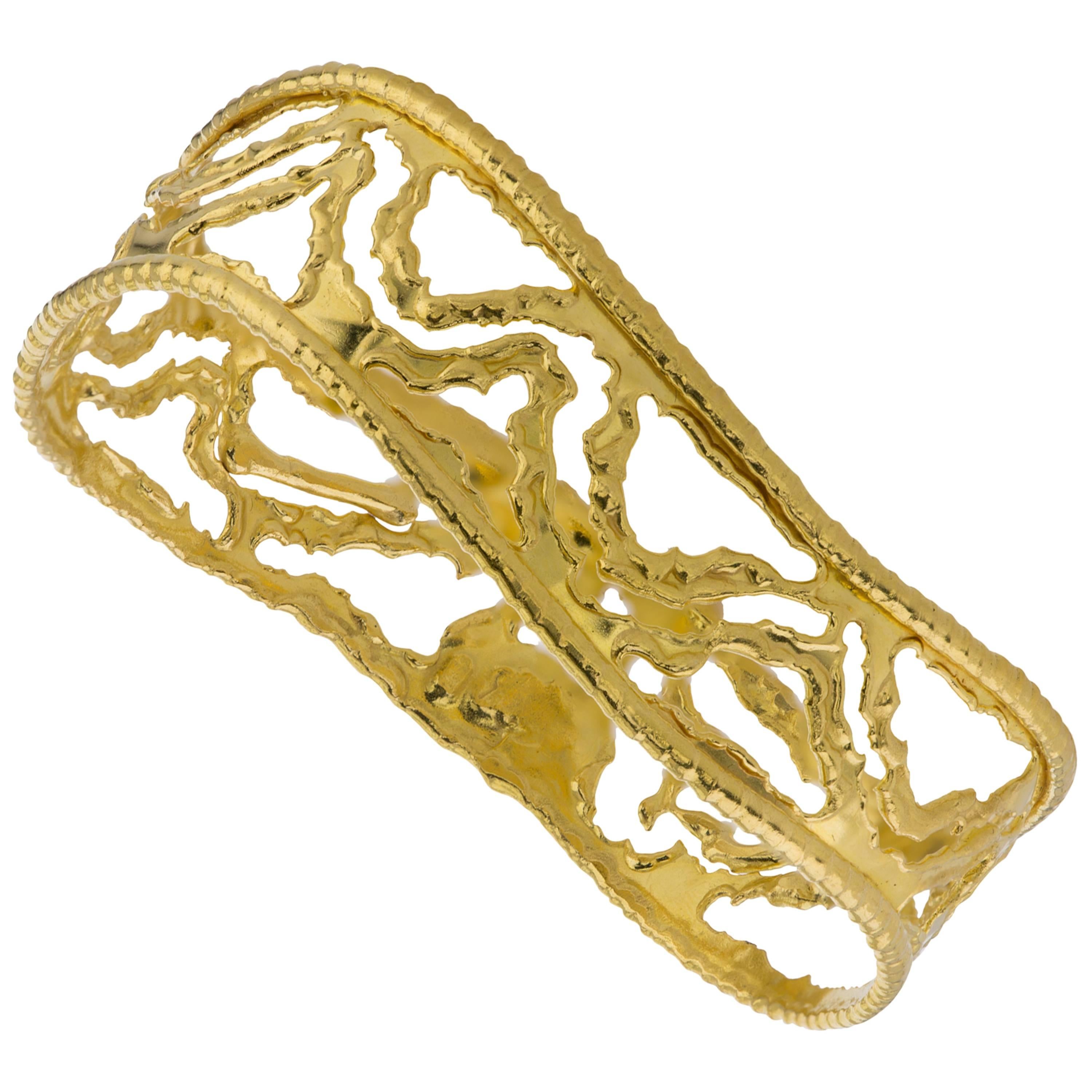 Jean Mahie gold Pierced Bangle Bracelet