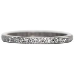 1930s Art Deco Antique Single Cut Diamond Platinum Eternity Band Ring