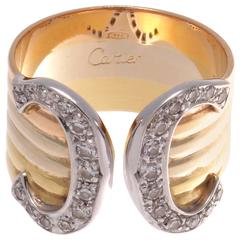 Cartier C Diamond Gold Ring 2