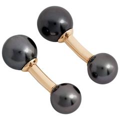 Tahitian Pearl Rose Gold Cufflinks