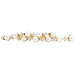 Tiffany Pearl Bracelets 17 For On 1stdibs Tiffany Co Aria 1 68 Carat Diamond Cultured Pearl Yellow Gold Bracelet