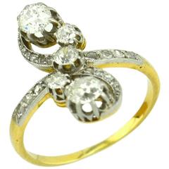 Antique Old European Cut and Rose Cut Diamond Yellow Gold Ring 2