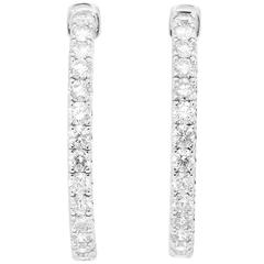 Diamond White Gold Inside-Out Hoop Earrings 8