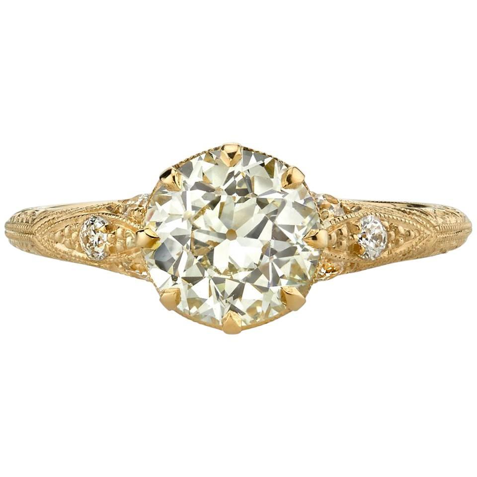 Old European Cut Diamond Yellow Gold Engagement Ring