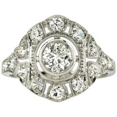 Old European Cut Diamond Platinum Ring 10
