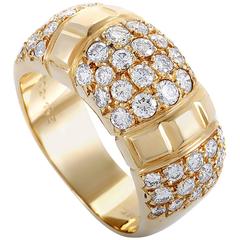 Van Cleef & Arpels Diamond Pave Yellow Gold Band Ring