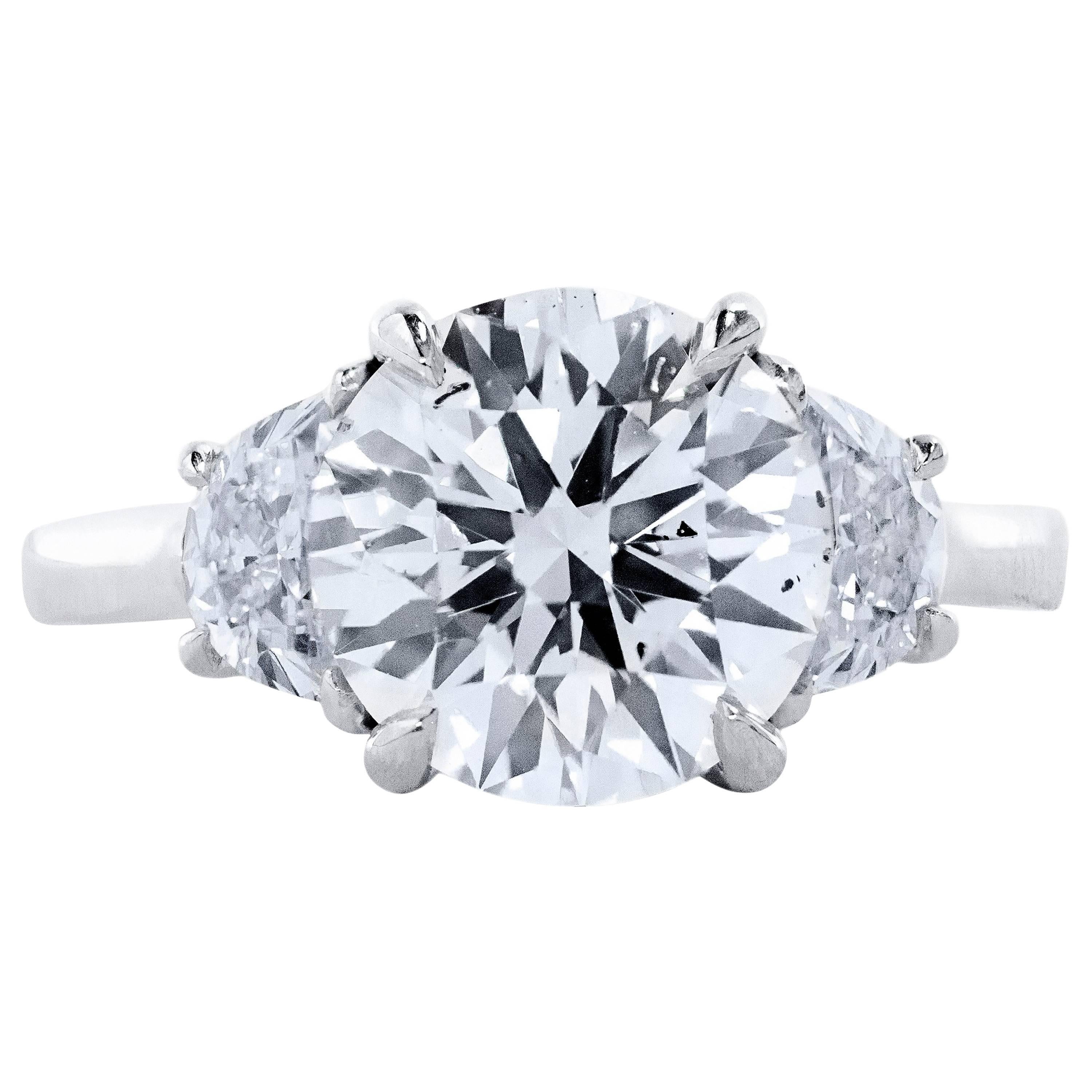 GIA Certified Diamond Three-Stone Engagement Ring