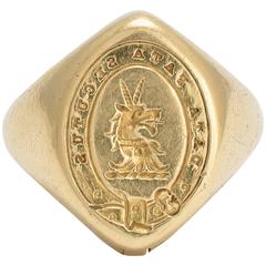 Data Fata Secutus Signet Ring with Concealed Jewelry Box Key